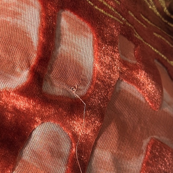 Ruby Cho Burnt Orange Vintage 70s/80s Silk Embellished Jacket Funky Fun Size XL - Picture 7 of 15